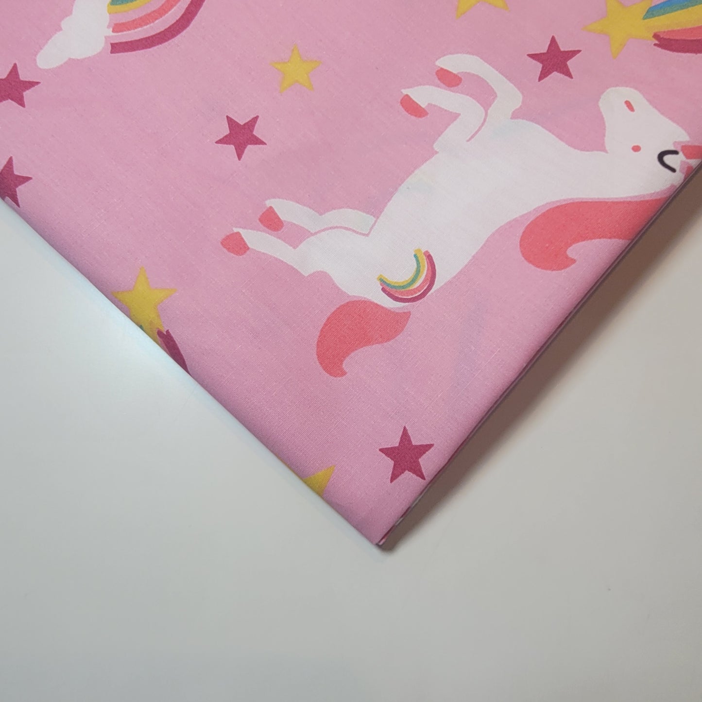 Pink Unicorn 100% Cotton Organic Craft Dress Quilting Fabric 44" By The Meter