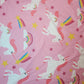 Pink Unicorn 100% Cotton Organic Craft Dress Quilting Fabric 44" By The Meter