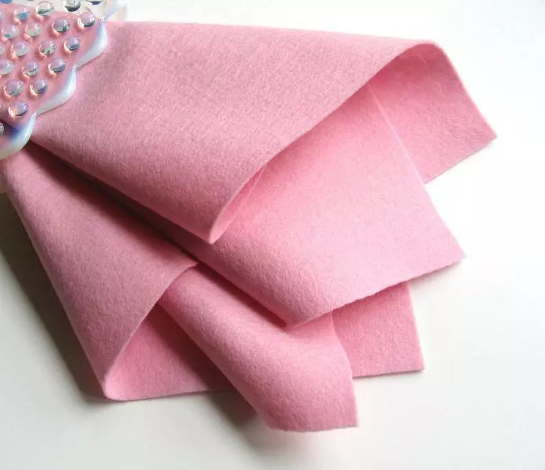 Baby Pink Felt Fabric Acrylic Art Craft Sewing Festive Decor Material 150cm Wide By Meter