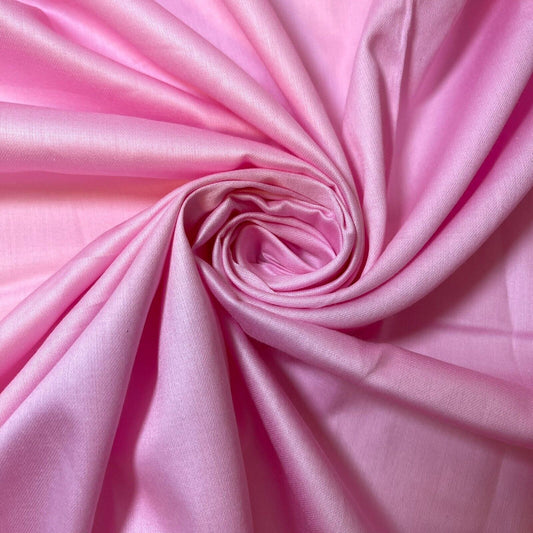 Pink 100% Cotton Sateen Material Curtain Lining Dress Craft Quilting Fabric 44" By The Meter