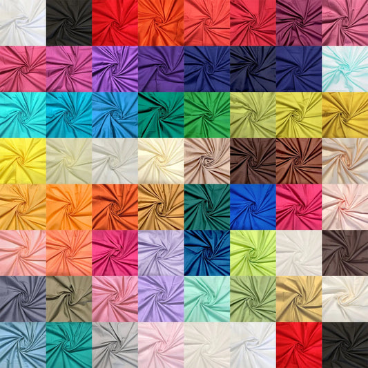 Polycotton Plain Dyed Fabric | 44" (112cm) Wide Lightweight Poly Cotton â€“ Sold by the Meter