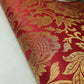 Red Banarasi Brocade Fabric with Gold Zari Floral Design | Premium Indian Jacquard Material By Meter 44"