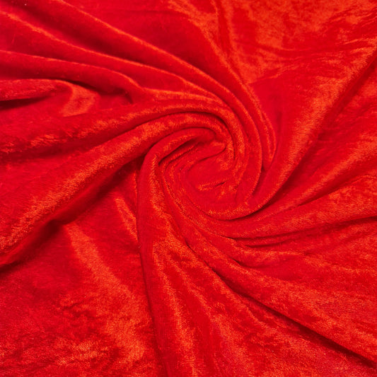 Roter, schlichter Pannesamtstoff, Stretch-Velours, 150 cm breit, Meterware