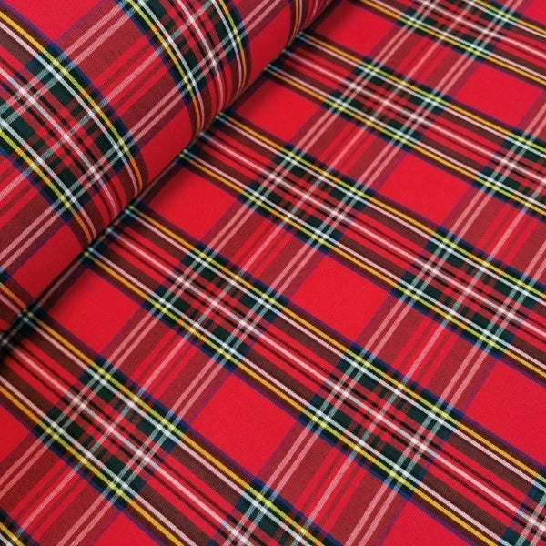 Royal Stewart Large Tartan Check Plaid Viscose Fabric 58" Wide – By the Meter, Dress, Craft & Costume Material