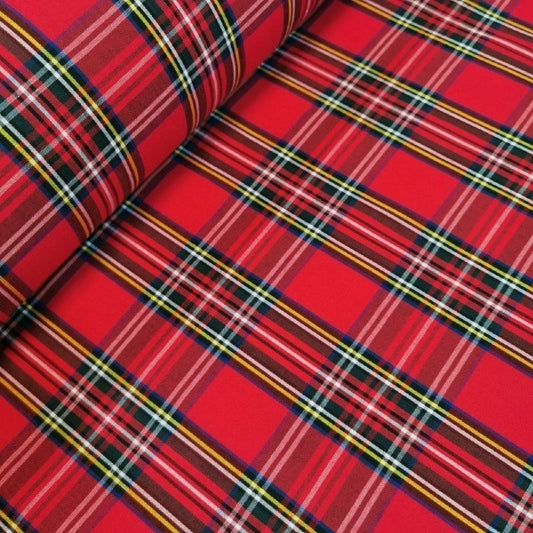 Royal Stewart Large Tartan Check Plaid Viscose Fabric 58" Wide – By the Meter, Dress, Craft & Costume Material