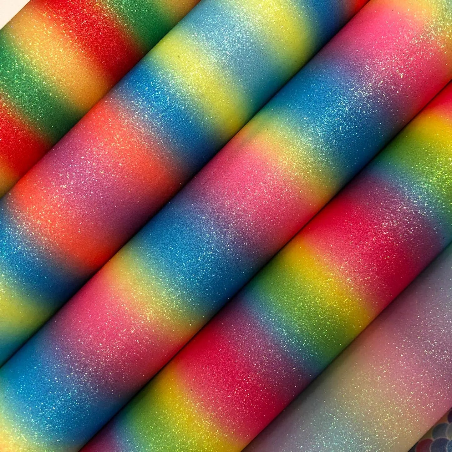 Rainbow & Mermaid Glitter PU Backed Fabric | Sparkle Leatherette 55" (140cm) Wide â€“ Sold by the Meter