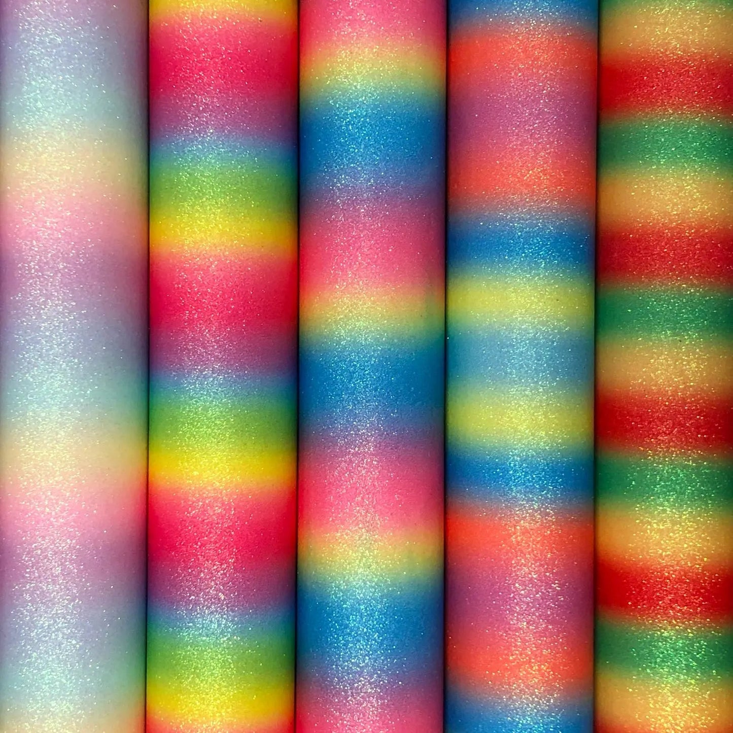 Rainbow & Mermaid Glitter PU Backed Fabric | Sparkle Leatherette 55" (140cm) Wide â€“ Sold by the Meter