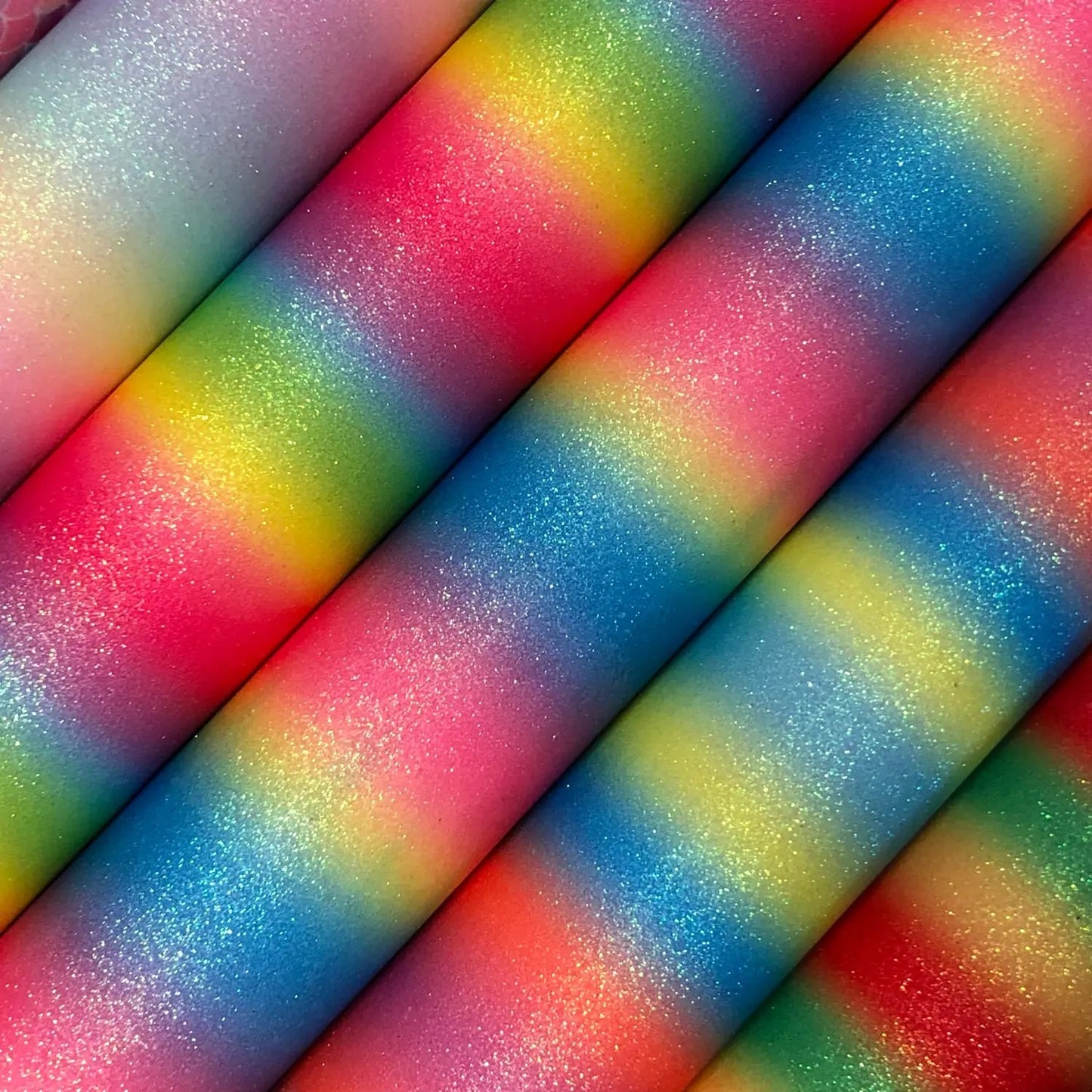 Rainbow & Mermaid Glitter PU Backed Fabric | Sparkle Leatherette 55" (140cm) Wide â€“ Sold by the Meter