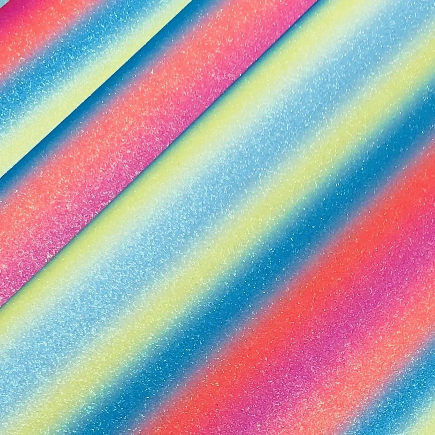 Rainbow & Mermaid Glitter PU Backed Fabric | Sparkle Leatherette 55" (140cm) Wide â€“ Sold by the Meter