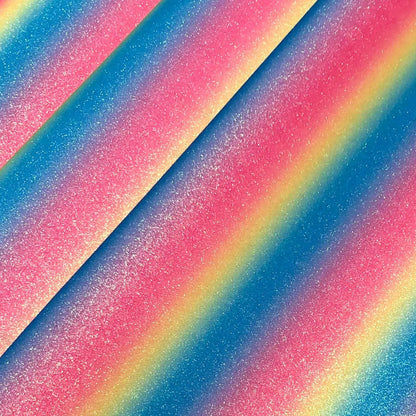 Rainbow & Mermaid Glitter PU Backed Fabric | Sparkle Leatherette 55" (140cm) Wide â€“ Sold by the Meter