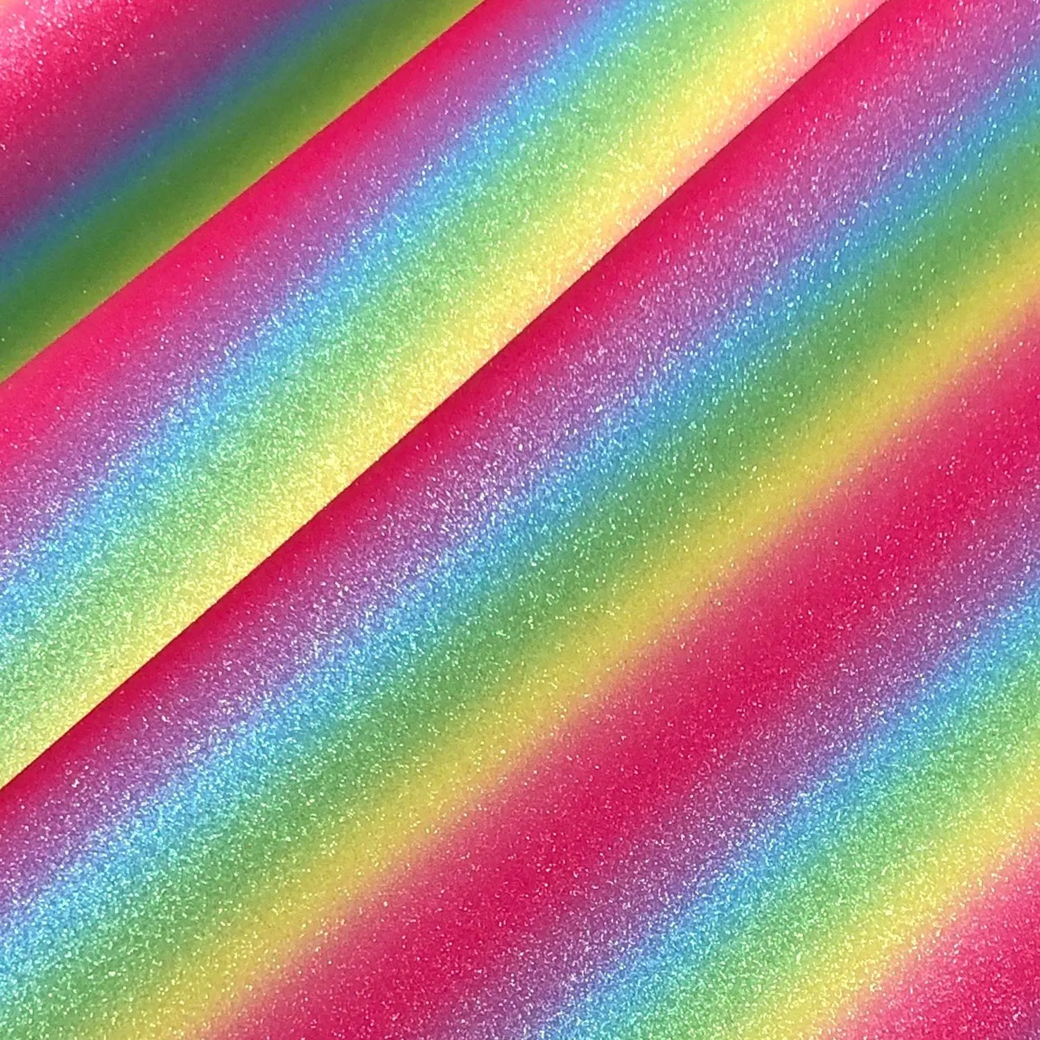Rainbow & Mermaid Glitter PU Backed Fabric | Sparkle Leatherette 55" (140cm) Wide â€“ Sold by the Meter