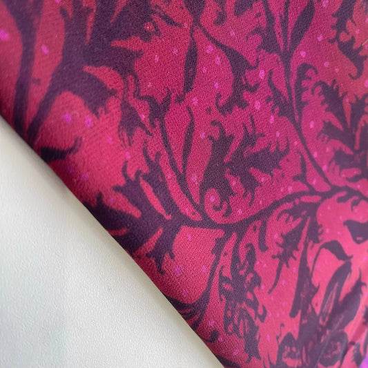 Roter Chiffonstoff mit Wildblumenmuster, durchsichtig, für Kleider, Bastel- und Dekorationsstoffe, 111,8 cm, Meterware