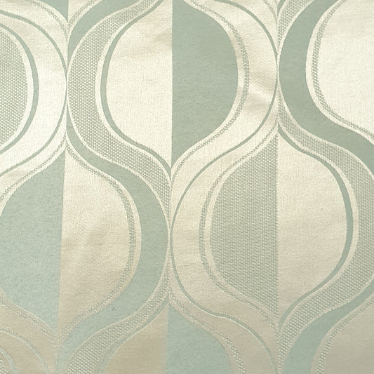 Luxurious Satin Jacquard Floral Upholstery Fabric – 58" for Curtains and Dressmaking (Sage Curve)