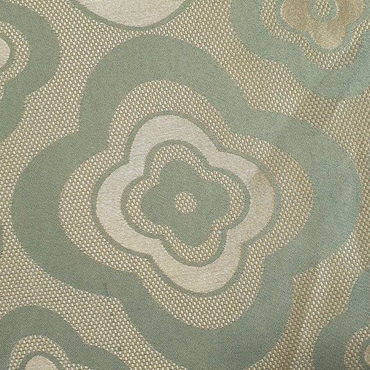 Luxurious Satin Jacquard Floral Upholstery Fabric – 58" for Curtains and Dressmaking (Sage Floral)