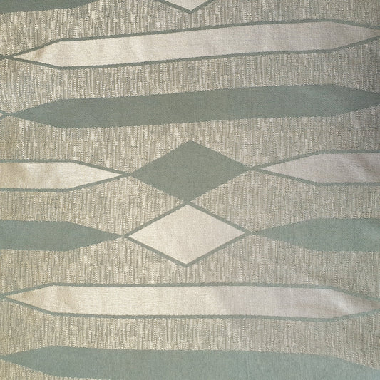 Luxuriöser Satin-Jacquard-Polsterstoff mit Blumenmuster – 58" für Vorhänge und Schneiderei (Salbeigrün, geometrisch)
