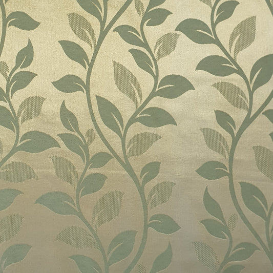 Luxuriöser Satin-Jacquard-Polsterstoff mit Blumenmuster – 58" für Vorhänge und Schneiderei (Salbei-Efeu)