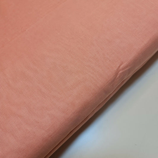 Salmon Pink 100% Cotton Muslin Fabric Sheer Gauze Plain Weave 44” Wide Dress Lining, Crafts Costume Material By The Meter
