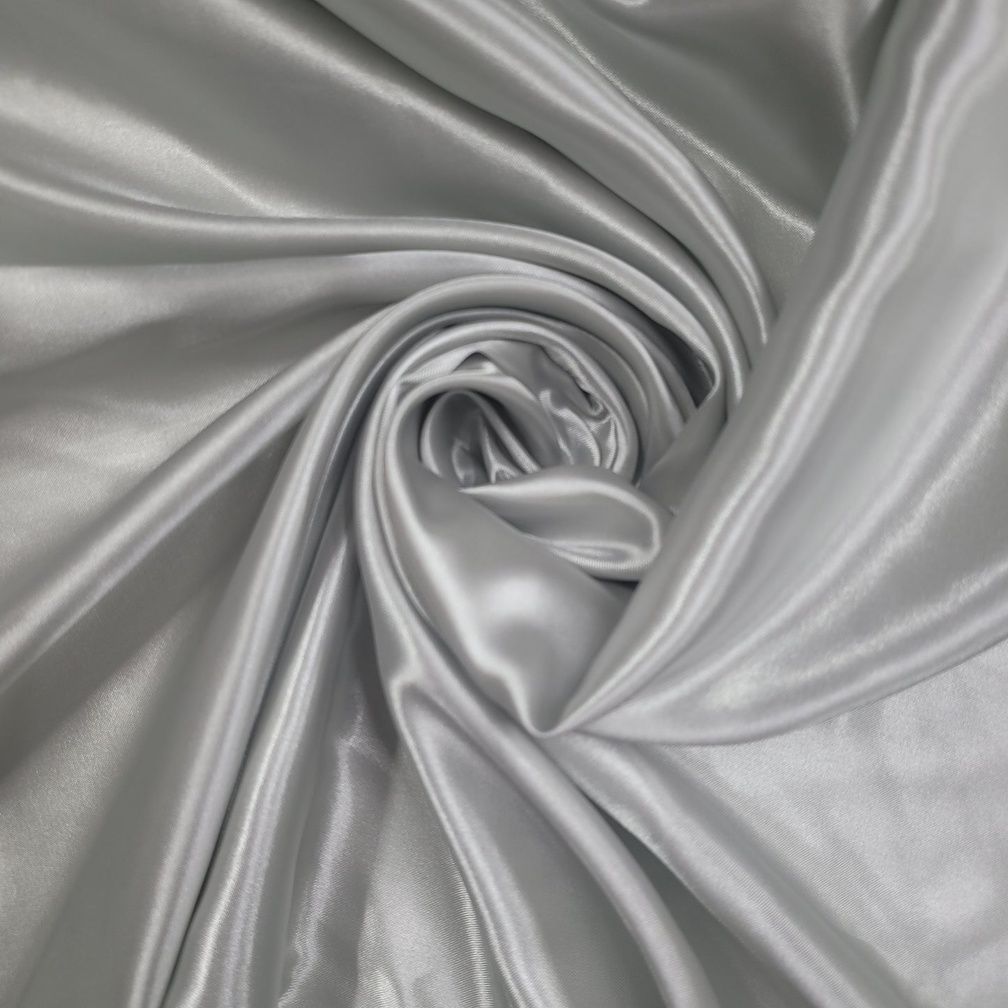 Silver Plain Silky Satin Fabric Dress Craft Wedding Costume Lining Material 58" -By The Meter