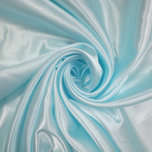 Sky Plain Silky Satin Fabric Dress Craft Wedding Costume Lining Material 58" -By The Meter