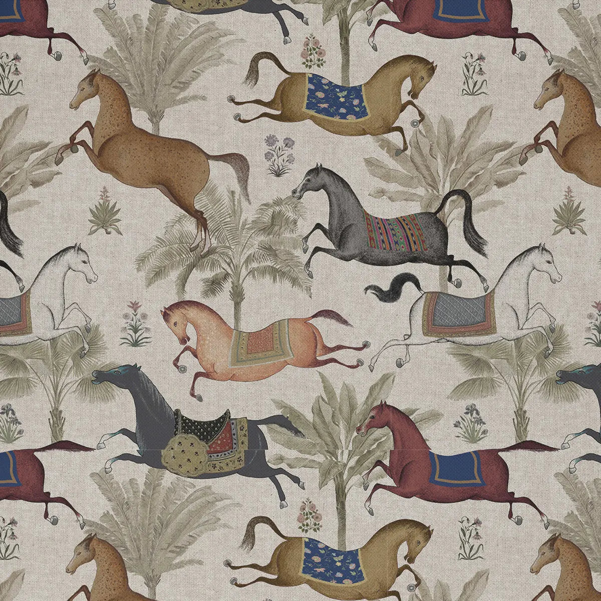 European Produced Cotton Rich Linen Look Side-Matching Printed Panama Fabric | Digitally Printed 55" (140cm) Wide 205gsm Craft & Home DÃ©cor Material â€“ Sold by the Meter