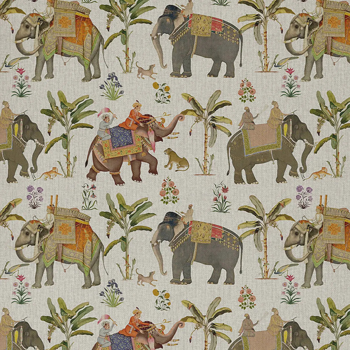 European Produced Cotton Rich Linen Look Side-Matching Printed Panama Fabric | Digitally Printed 55" (140cm) Wide 205gsm Craft & Home Décor Material – Sold by the Meter