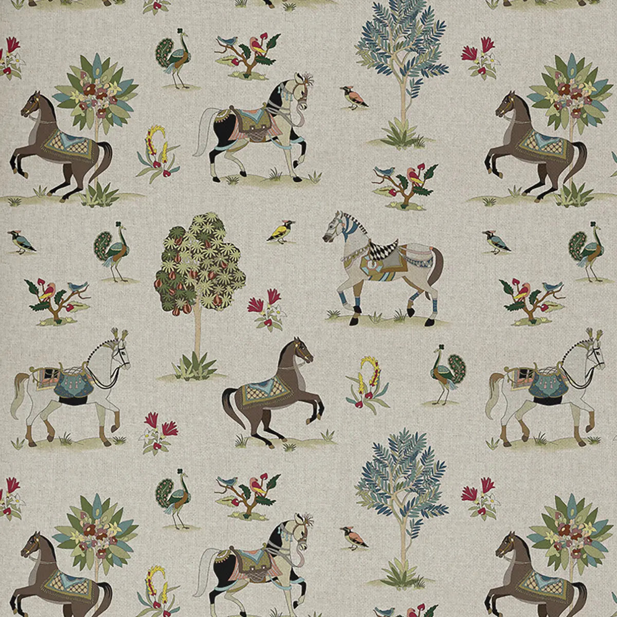European Produced Cotton Rich Linen Look Side-Matching Printed Panama Fabric | Digitally Printed 55" (140cm) Wide 205gsm Craft & Home Décor Material – Sold by the Meter
