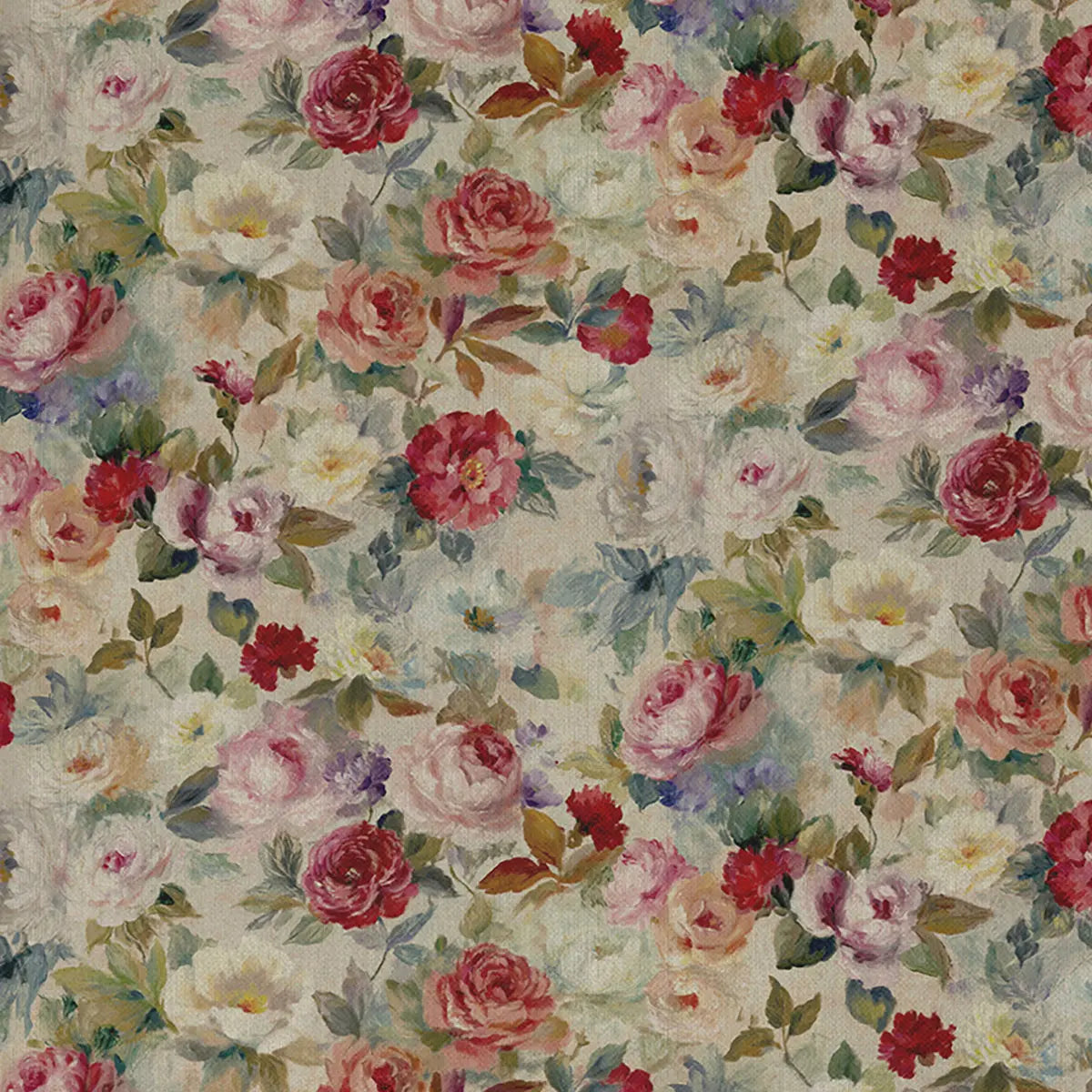 European Produced Cotton Rich Linen Look Side-Matching Printed Panama Fabric | Digitally Printed 55" (140cm) Wide 205gsm Craft & Home DÃ©cor Material â€“ Sold by the Meter