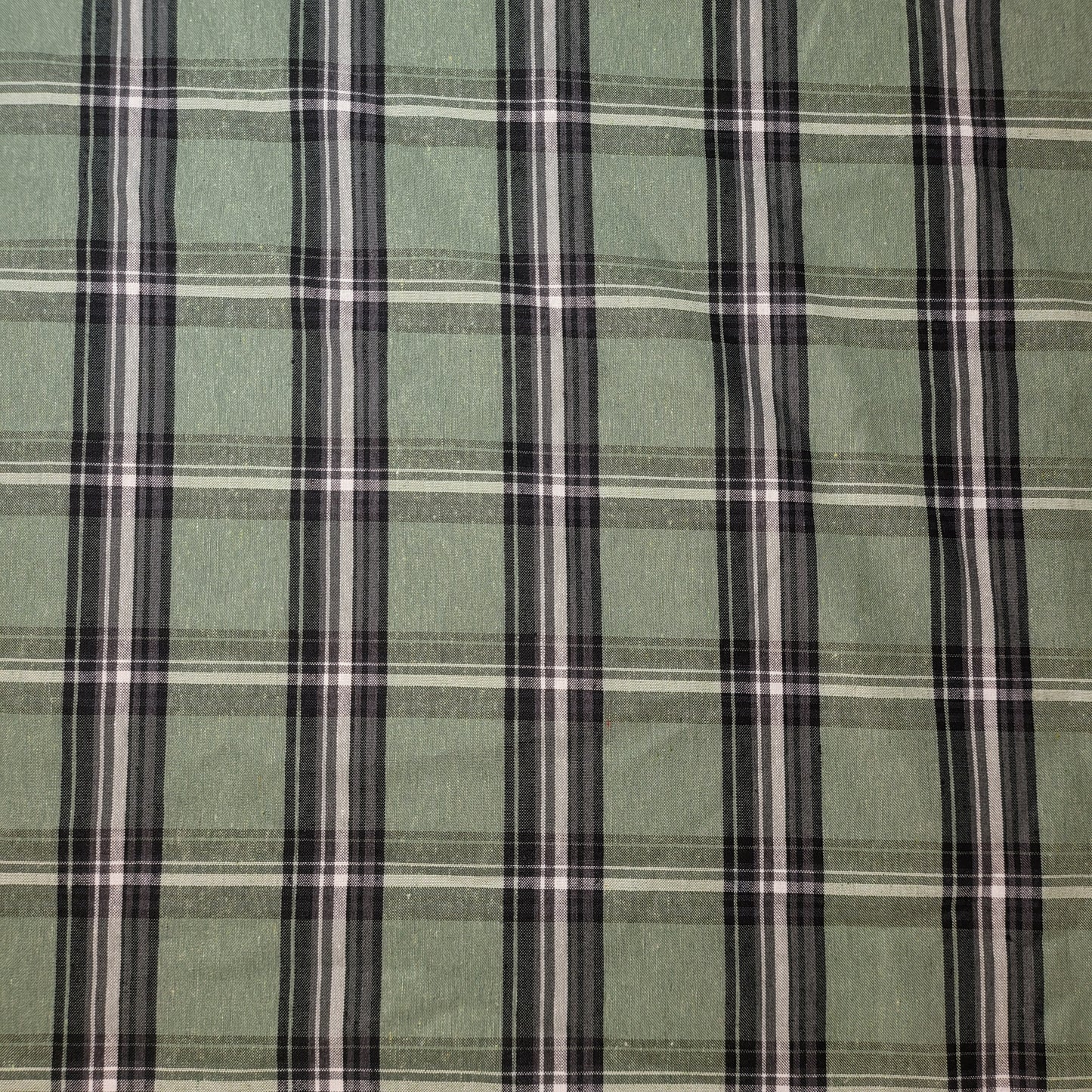 Sage Black 100% Cotton Tartan Check Plaid / Stripe Dress Fabric Craft Quilting Material 58" By The Meter