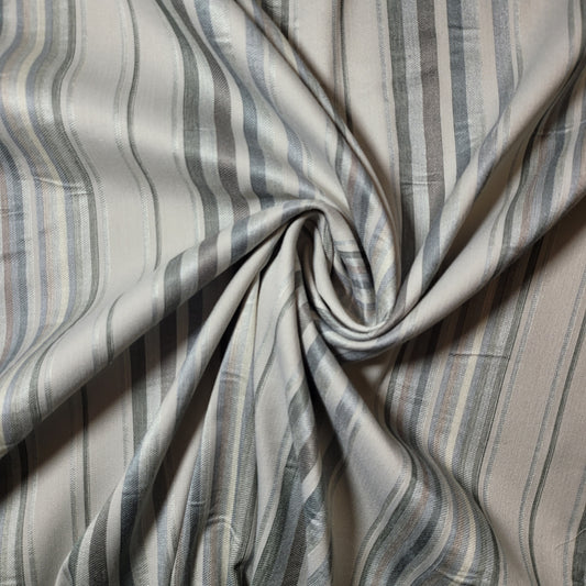 Sage Cameo Stripe Jacquard Fabric Medium Weight Curtain Soft Furnishing Fabric 58" By Meter