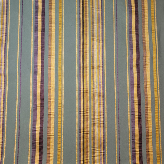 Sage Cameo Stripe Jacquard Fabric Medium Weight Curtain Soft Furnishing Fabric 58" By Meter