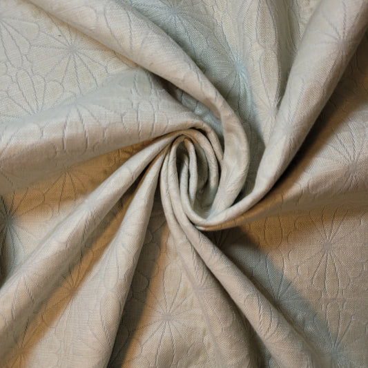 Sage Embossed Flower Fabric Medium Weight Curtain Soft Furnishing Fabric 58" By Meter
