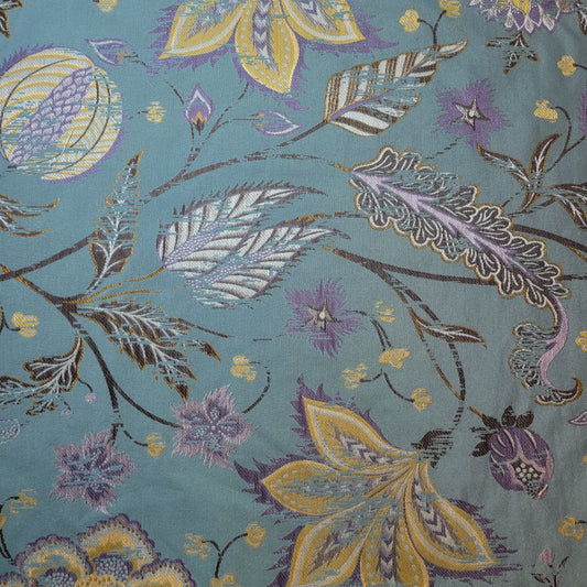 Sage Floral Bloom Brocade Material Curtain Soft Furnishing Fabric 58" By The Meter