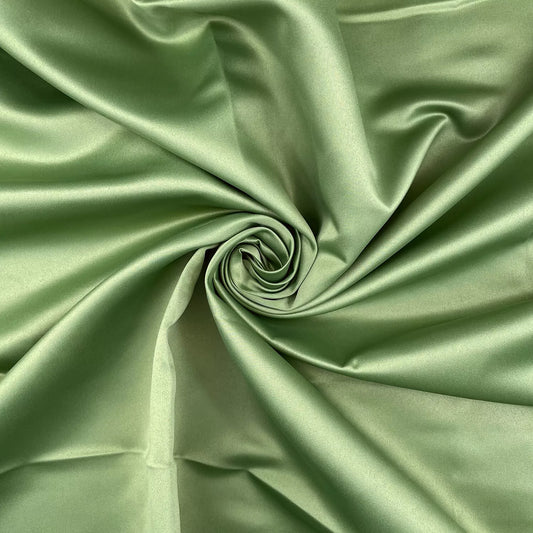 Sage Dull Duchess Bridal Satin Fabric Bridal Dress Prom Craft Material Crepe Back By the Meter 58"