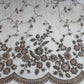 Sage Green Luxury Embroidered Net Fabric with Sequins & Pearl Work 44" By The Meter