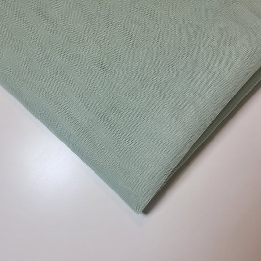 Salbeigrüner, hochwertiger, weicher, schlichter, durchsichtiger Tüllnetzstoff, Tutu, Feenschleier, Brautschleier, 147,3 cm, Meterware