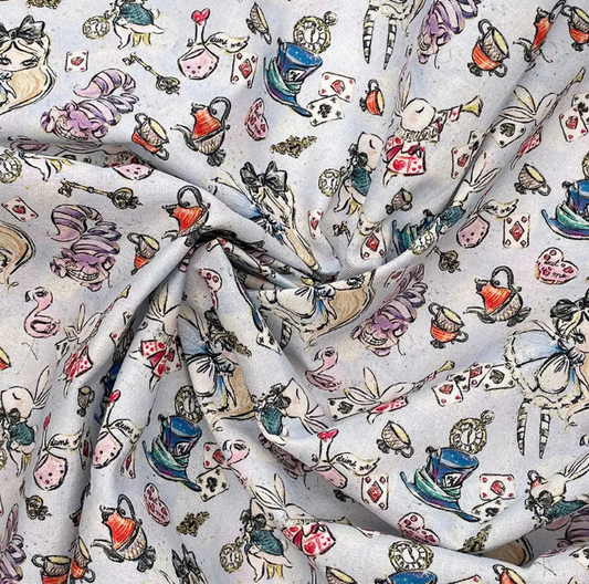 Wonderland 2 Digital Printed 100% Cotton Fabric | 150gsm 55" (140cm) Wide OEKO-TEX® Standard 100 Certified – Sold by the Meter