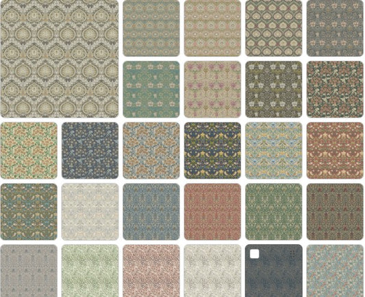 William Morris 100% Cotton Furnishing Weight Side-Matching Printed Panama Fabric | European Produced 55" (140cm) Wide 220gsm 17.5M Roll