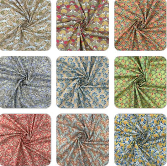 100% Cotton Percale Fabric | 44" (112cm) Wide Lightweight 200 Thread Count Dressmaking & Craft Material – Maurice Pillard Verneuil Designs – Sold by the Meter