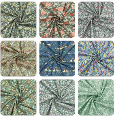 100% Cotton Percale Fabric | 44" (112cm) Wide Lightweight 200 Thread Count Dressmaking & Craft Material – William Morris Designs – Sold by the Meter