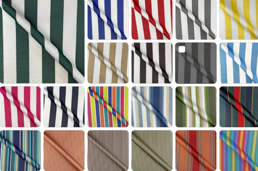 Striped Outdoor Waterproof Fabric | Water Repellent UV Resistant PU Coated 59" (150cm) Wide 270gsm – Sold by the Meter
