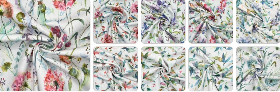 Floral Water Repellent Outdoor Fabric | 59" (150cm) Wide 270gsm UV Resistant PU Coated 15M Roll