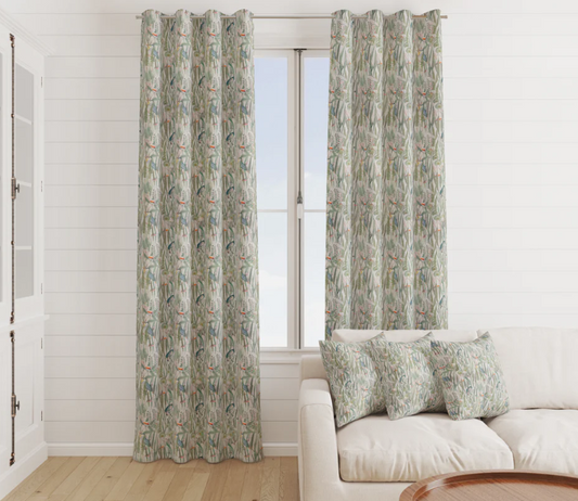 Taiga Print Linen Look Material Heavyweight Upholstery Curtains Blind Fabric 55" Wide By The Meter