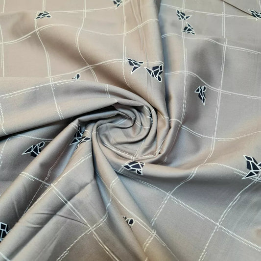 Silberne Karos, dicker 100 % Baumwoll-Drillstoff, Arbeitskleidung, Kleider-Twill, Bastelstoff, 147,3 cm, Meterware