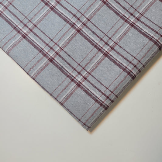 Silber-Kastanienbraun, 100 % Baumwolle, Tartan-Karomuster, kariert/gestreift, Kleiderstoff, Bastel- und Quiltmaterial, 147,3 cm, Meterware