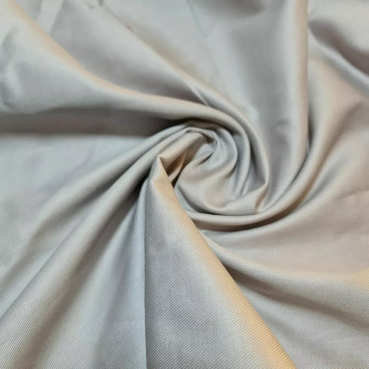 Silver Plain Thick 100% Cotton Drill Material Workwear Dress Twill Craft Fabric 58" By The Meter