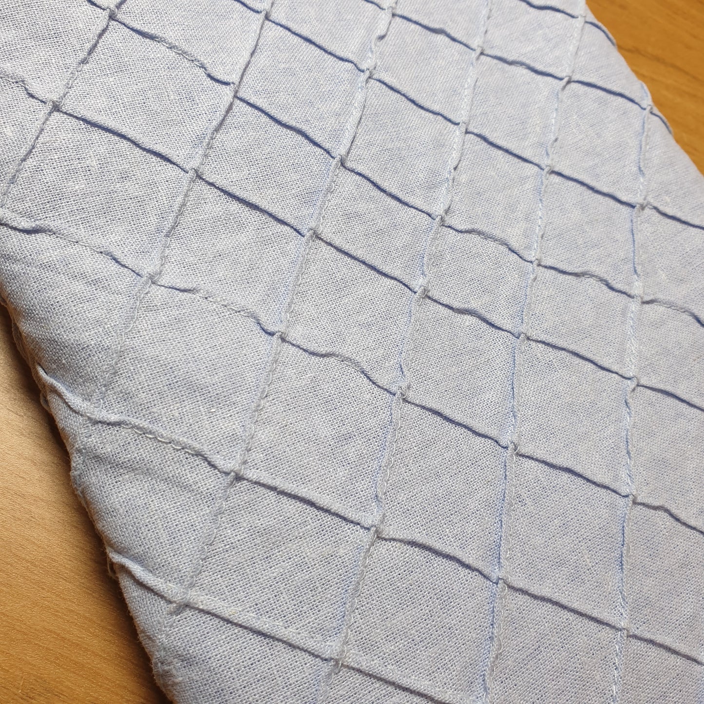 Sky Linen Pin tuck Embroidery Fabric Dress Craft Costume Drape Material 54" Wide By The Meter