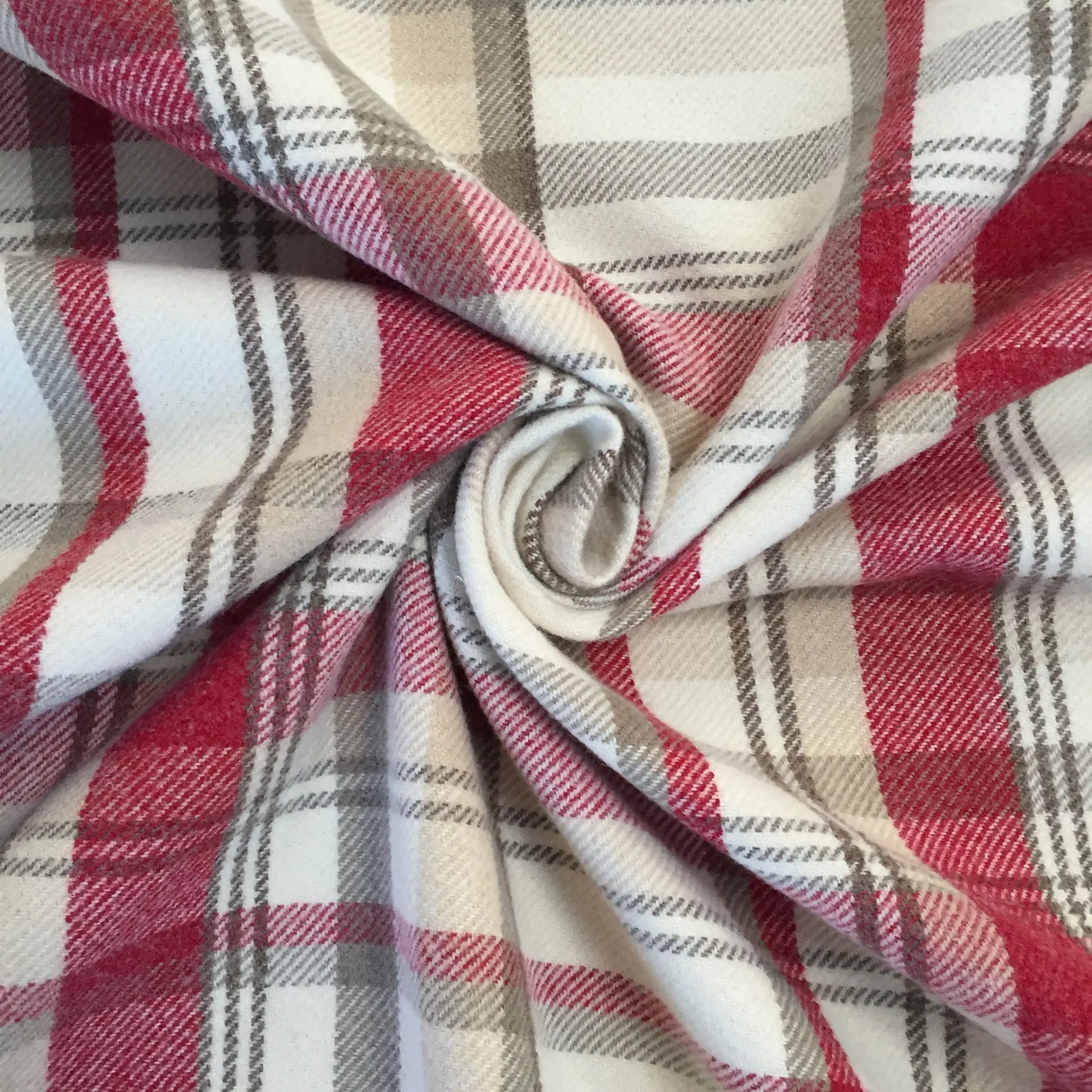 Luxury Weight Faux Wool Effect Tartan Fabric | Heavy 380gsm Upholstery & Coat Fabric 55" (140cm) Wide – Sold by the Meter