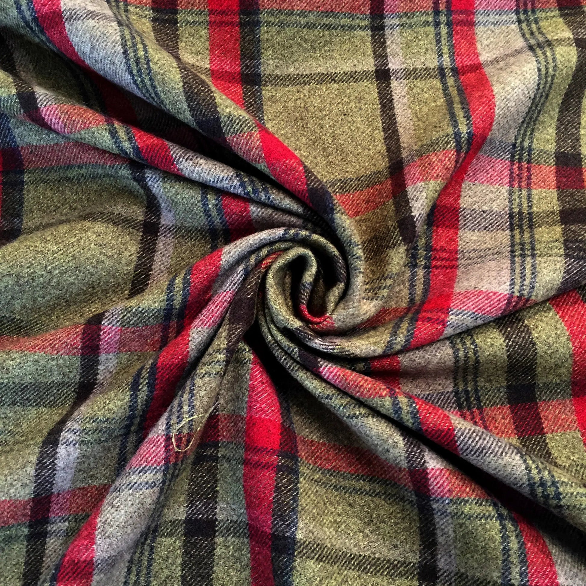 Luxury Weight Faux Wool Effect Tartan Fabric | Heavy 380gsm Upholstery & Coat Fabric 55" (140cm) Wide â€“ Sold by the Meter