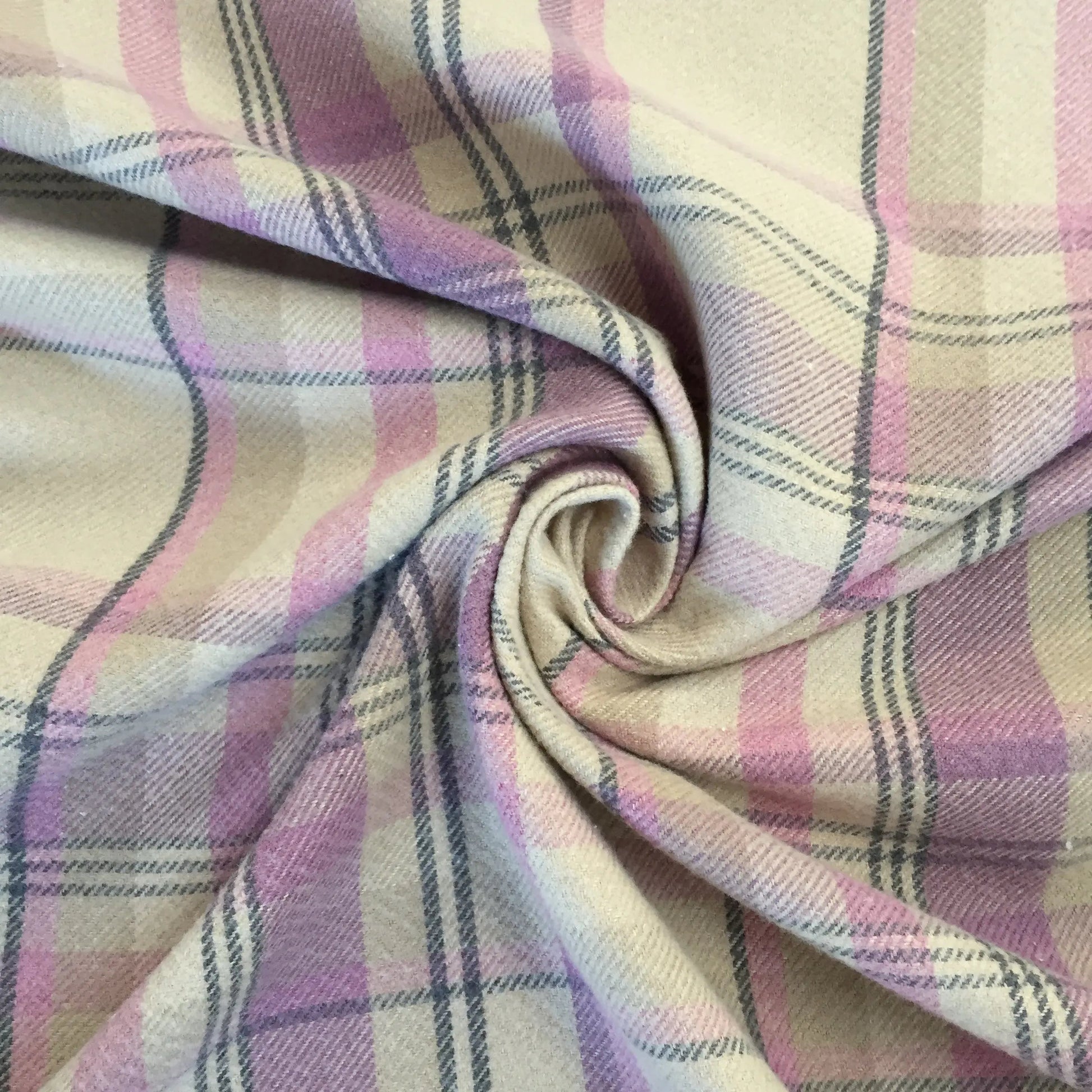 Luxury Weight Faux Wool Effect Tartan Fabric | Heavy 380gsm Upholstery & Coat Fabric 55" (140cm) Wide – Sold by the Meter