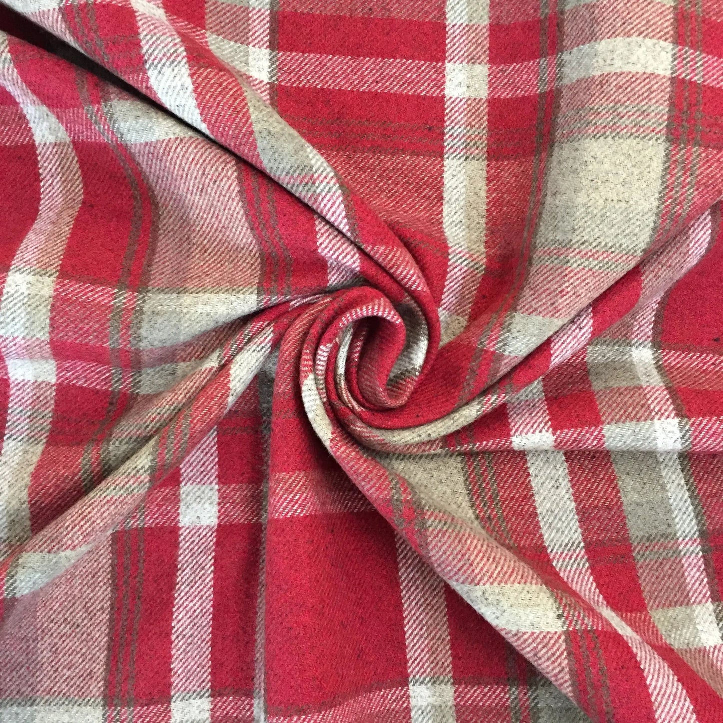 Luxury Weight Faux Wool Effect Tartan Fabric | Heavy 380gsm Upholstery & Coat Fabric 55" (140cm) Wide â€“ Sold by the Meter